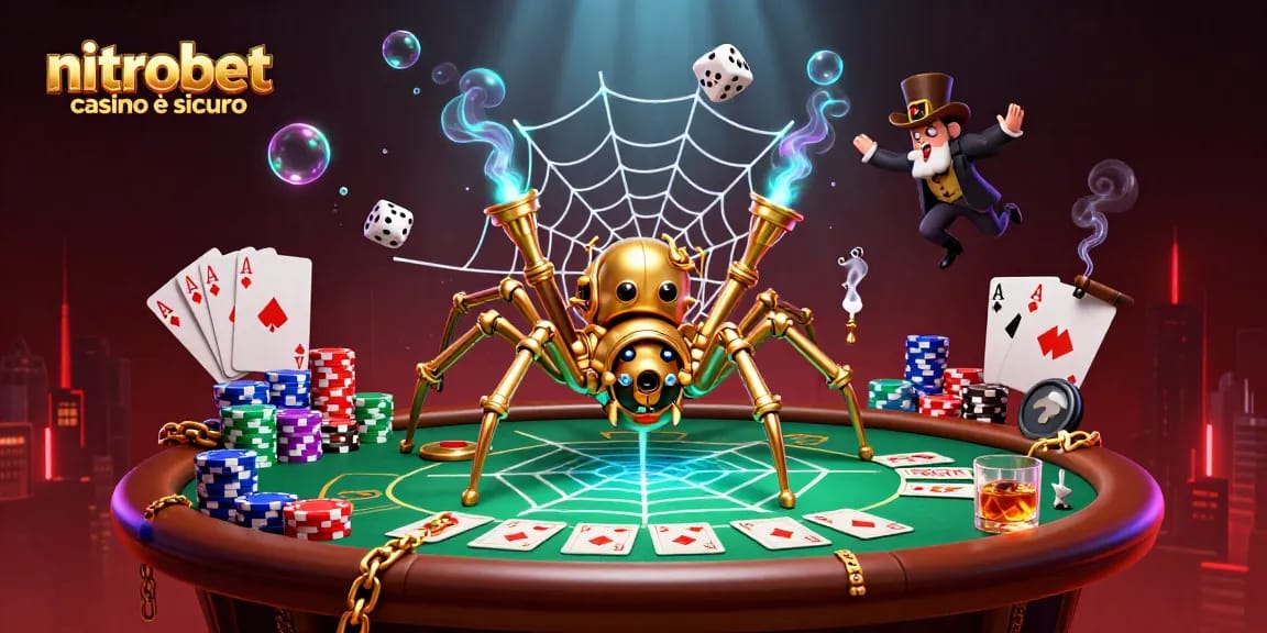 Giocando a nitrobet casino è sicuro, cattura l'azione con una scenetta di poker colorata e dettagliata.